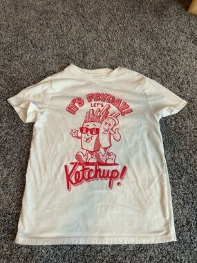 Cat & Jack White Tee with Red Logo Print